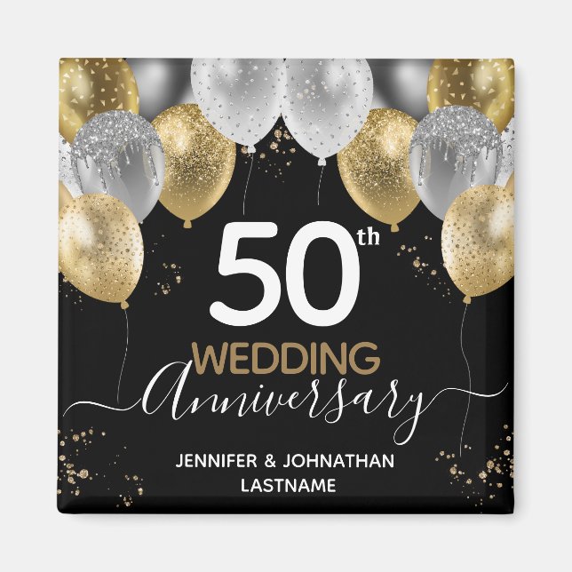 50e anniversaire du Mariage Ballons Magnet (Devant)