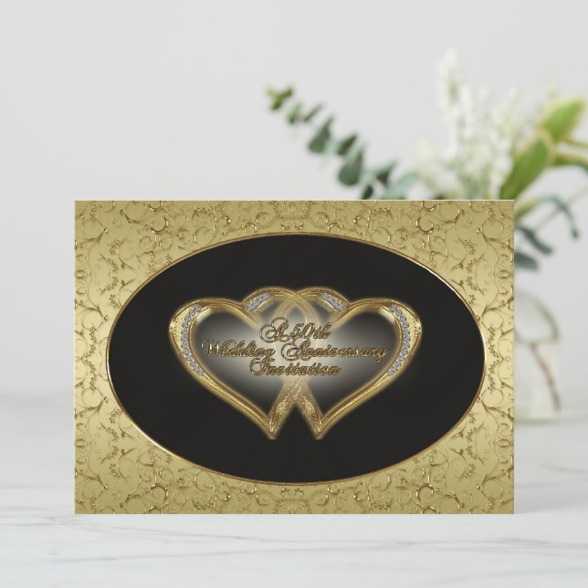 50e anniversaire du Mariage Carte d'invitation (Debout devant)