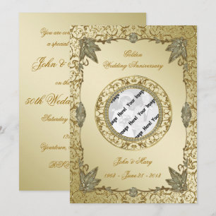 50e anniversaire du Mariage Carte d'invitation pho