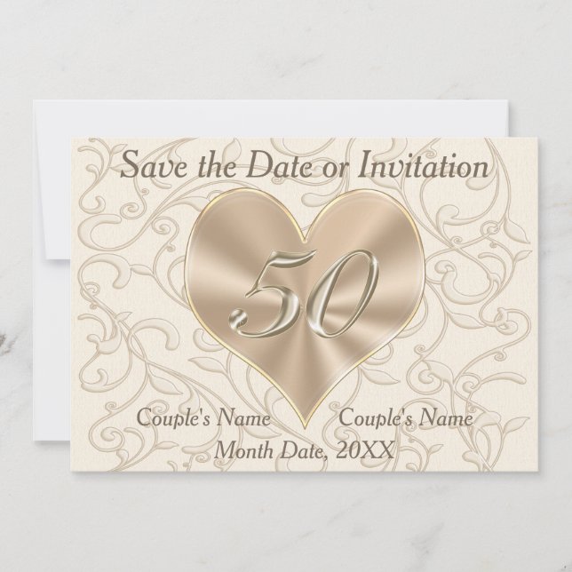 50e anniversaire du Mariage Enregistrer les cartes (Devant)