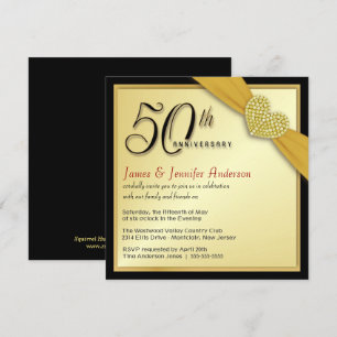 50e anniversaire du Mariage - Invitations de négoc