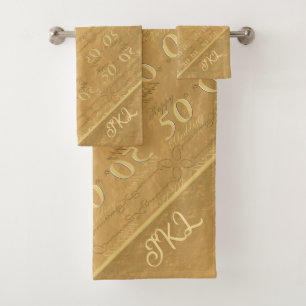 50e anniversaire du Mariage Serviette en or