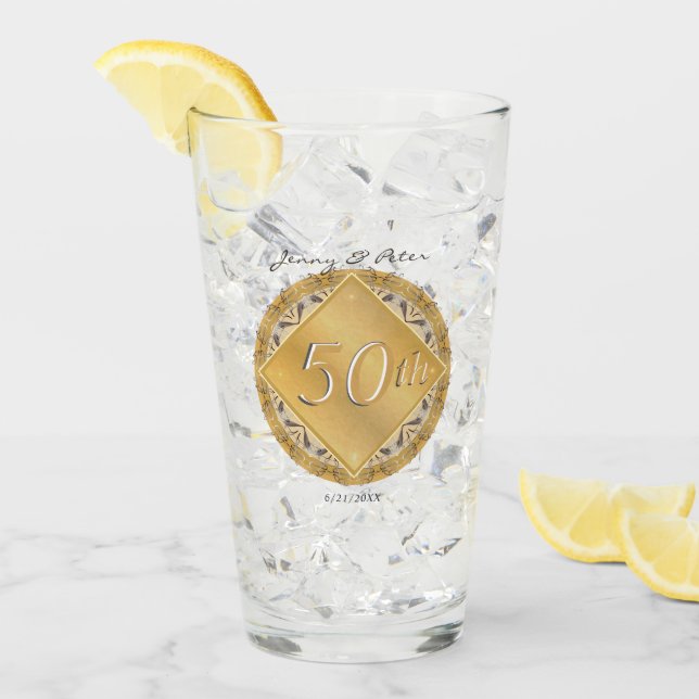 50e anniversaire du Mariage Verre d'or (Devant glace)