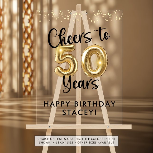 50e anniversaire encourage à 50 ans Affiche de bie (Créateur téléchargé)