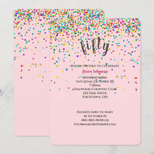 50e Anniversaire Fête confetti Invitation