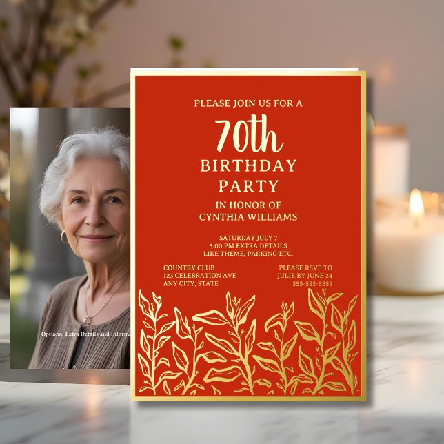 50e anniversaire fête Fête Foil Invitation (Créateur téléchargé)