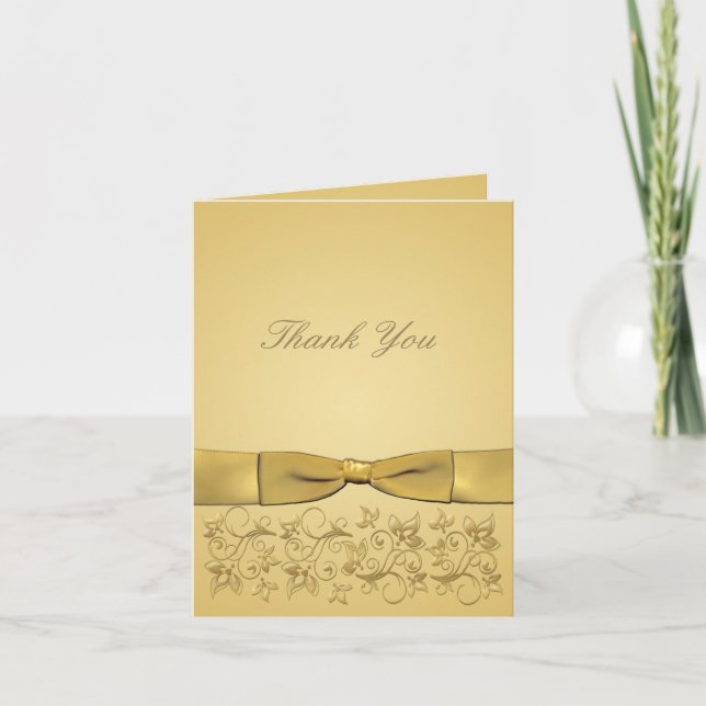 50e anniversaire Gold Carte de remerciements **Nou (Devant)