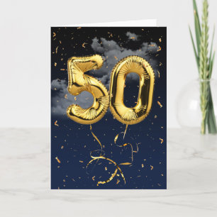 50e Anniversaire Gold Mylar Balloon et carte Confe