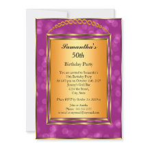 50e Anniversaire Gold Pink Elegant Invitation mode