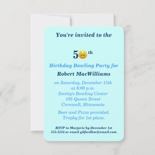 50e anniversaire Happy Face Party Invitation (Devant)