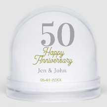 50e anniversaire heureux nom date argent or date