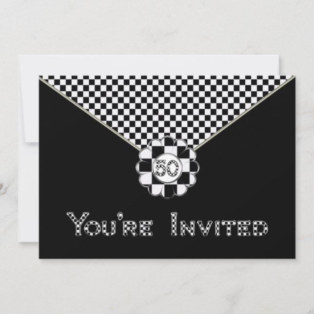 50E ANNIVERSAIRE INVITATION À LA FÊTE - NOIR / WHT (Devant)