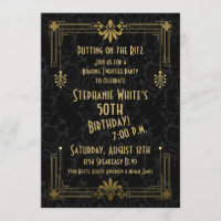 50e anniversaire Invitation Années 20 ans Années A