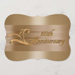 50e anniversaire invitation or élégant