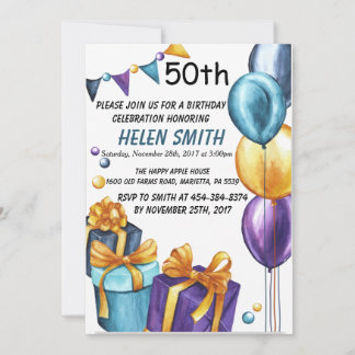 50e anniversaire Invitation Parties scintillant d'
