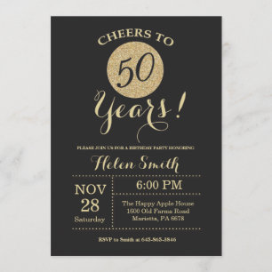 50e anniversaire Invitation Parties scintillant no