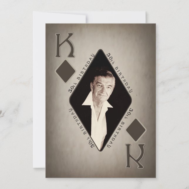 50E ANNIVERSAIRE INVITATION - PHOTO - POKER/KING (Devant)