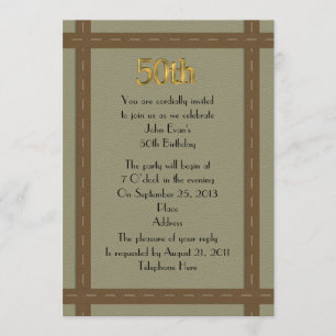 50e anniversaire Invitation pour homme