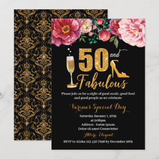 50e anniversaire Invitation pour les femmes