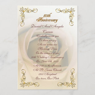 50e anniversaire Invitation Sepia rose