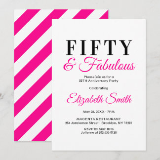 50e anniversaire Invitations 50 et fabuleux Elegan