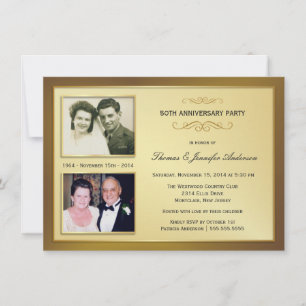 50e anniversaire Invitations photos passées et pré