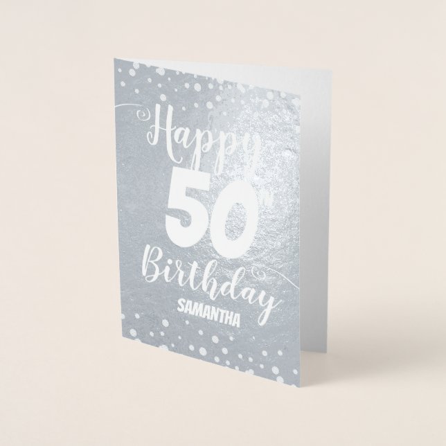 50e anniversaire joyeux carte personnalisée (Devant)