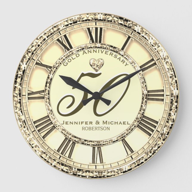 50e anniversaire Mariage d'argent Grande horloge (Recto)