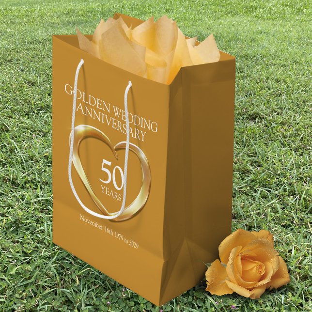 50e anniversaire mariage d'or sac cadeau photo (Créateur téléchargé)