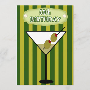 50e anniversaire Martini Party Invitation