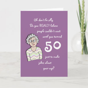 50e anniversaire pour sa carte amusante