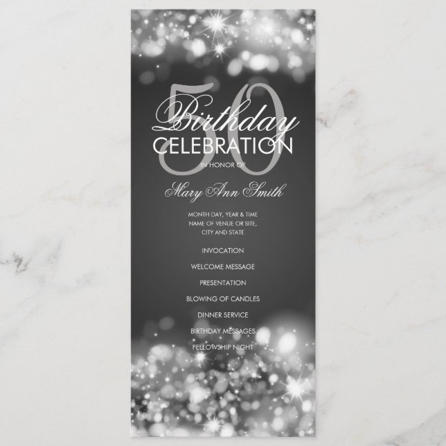 50e anniversaire Programme Glam Lights Silver avec (Devant)