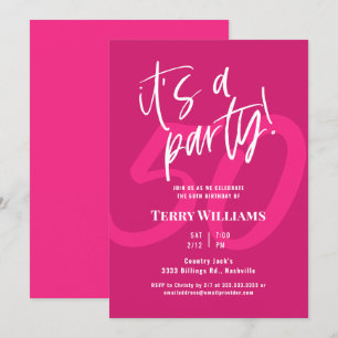 50e Anniversaire rose chaud Invitation