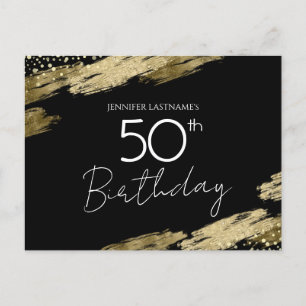 50e Anniversaire Soirée Gold Black Invitation