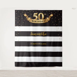 50e anniversaire Tapisserie fond de bannière or