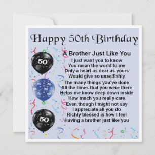 50e carte d'anniversaire - Frère