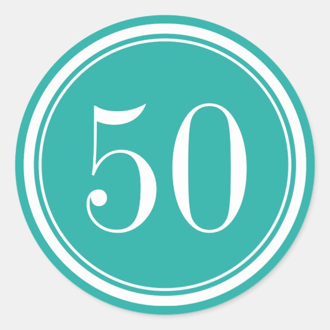 50e fête d'anniversaire faveur autocollants & enve (Devant)