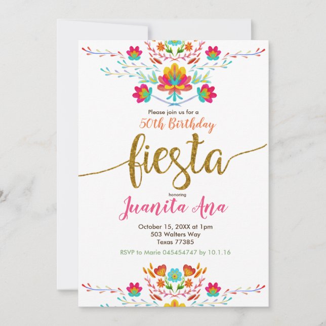 50e Fiesta Surprise Anniversaire Invitation (Devant)