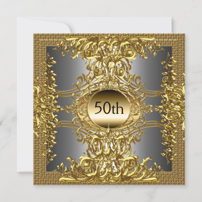 50e Gold Anniversaire Fête Invitation (Devant)