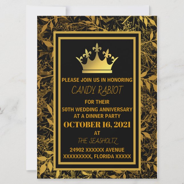 50E invitation anniversaire du mariage (Devant)