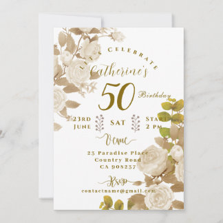 50e Invitation Anniversaire Rose Garden