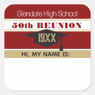 50e Réunion ! Sticker pour étiquette Nom de réunio