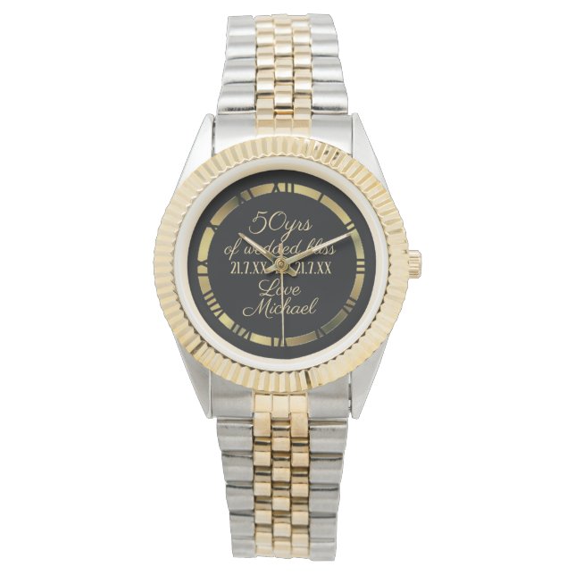 50ème anniversaire de Mariage d'or Montre de femme (devant)
