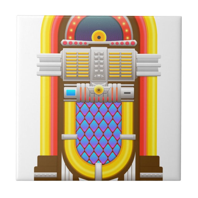 50er altmodische Jukebox Fliese (Vorderseite)