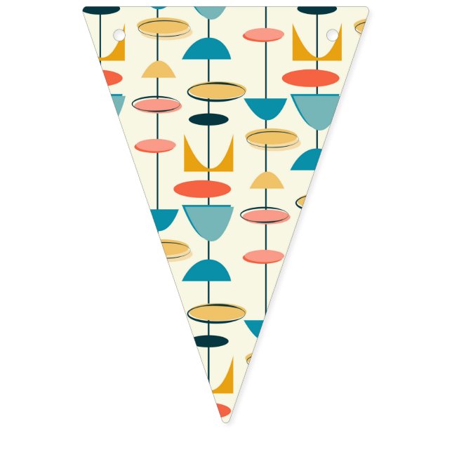50er Atomic Retro Bunting Wimpelkette (Achte Fahne)