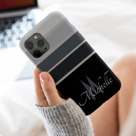 50er Classic monochrome Streifen, einfach mit Mono Case-Mate iPhone Hülle
