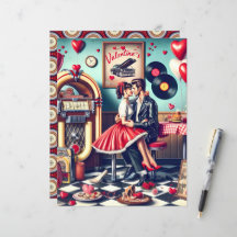 50er Diner Valentine Scrapbook Paper