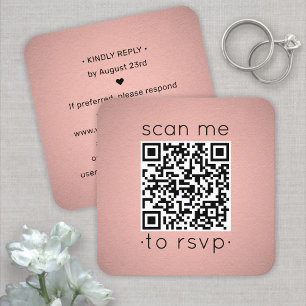 50er Pack QR RSVP Faux-Roségold-Folie-Einschlusska Quadratische Visitenkarte