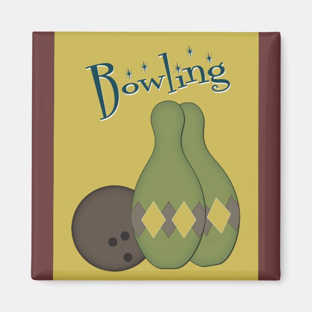 50er Retro Bowling Magnet (Vorne)