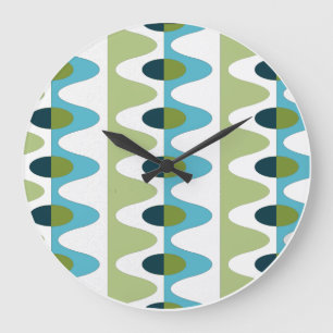 50er Retro Gemustert Clock Große Wanduhr